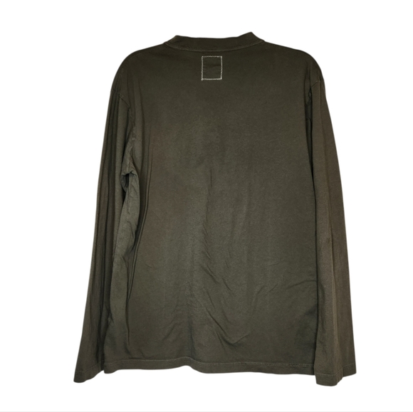 Billy Reid Olive Green Henley Shirt Cotton Size XXL - Picture 2 of 5